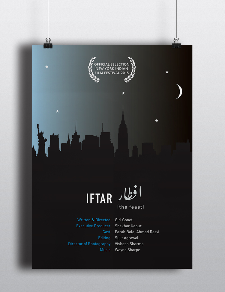 Film poster for Giri Coneti's film, Iftar, which screened at the New York Indian Film Festival in 2015.